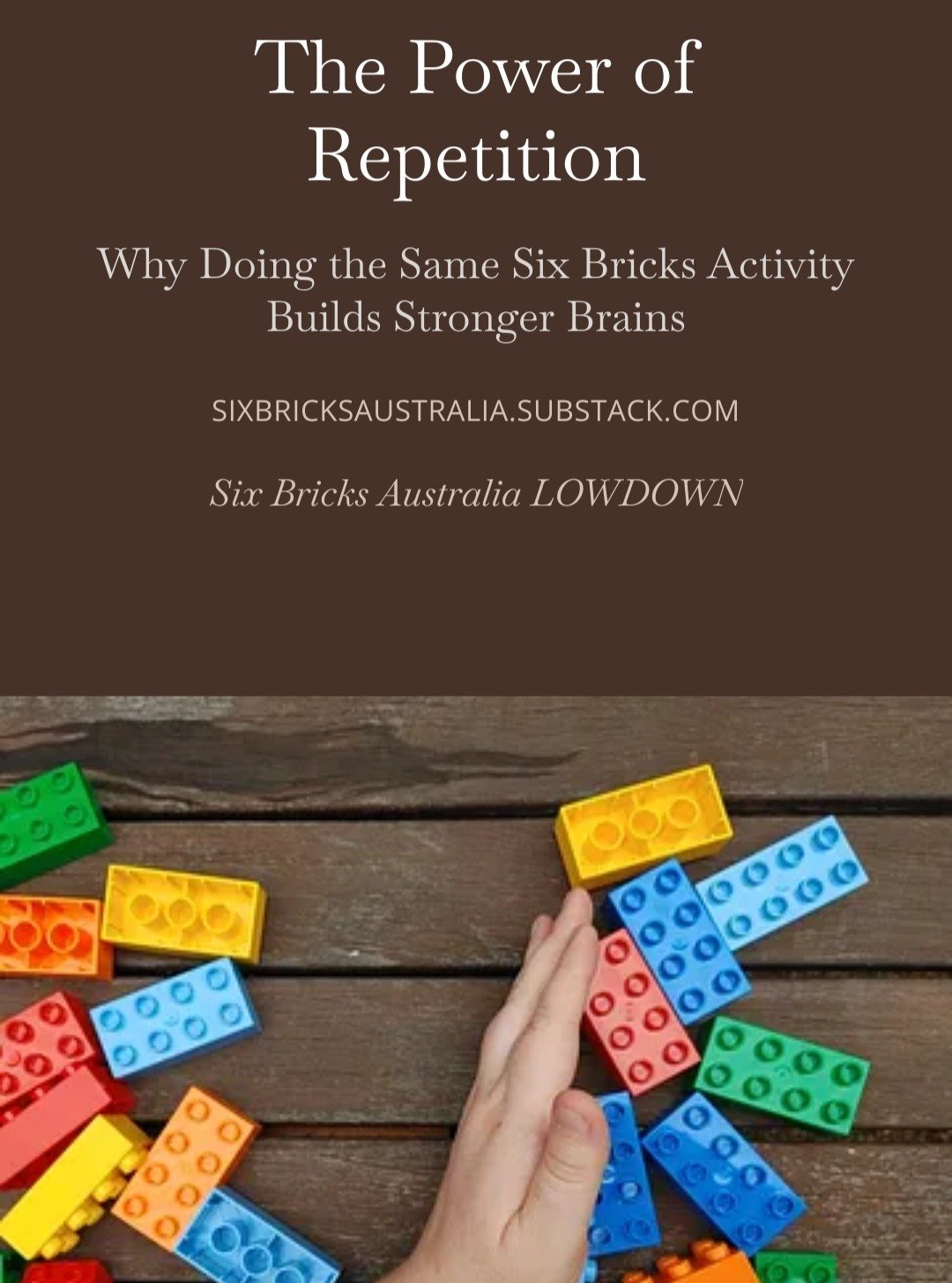 🔁 Same Activity. Stronger Brain. Bigger Confidence.

In a world focused on new and different, repetition is often overlooked &mdash; but it&rsquo;s where real learning happens.

Each time a child repeats a Six Bricks activity, they strengthen neural