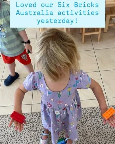 Six Bricks in action Mooloolaba

Bilateral coordination with Six Bricks.

Once the bricks are balanced:
🚀spread your arms out
🚀wave your arms gently up and down
🚀make airplane or spaceship (Artemis 2) noises as you move around.

Thank you for shar