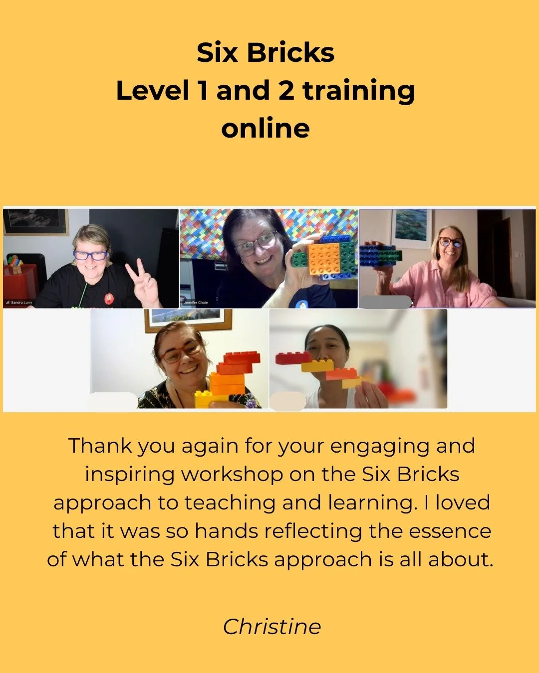 Can you spot the fish? 🐟🔥🐉
Or maybe it&rsquo;s a fire dragon with an flaming tail&hellip;

This week in our online Six Bricks Level 1 &amp; 2 training, educators became storytellers, creators, problem-solvers, and imaginative thinkers through the 