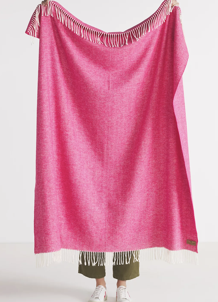 Solid Herringbone Throw Blanket