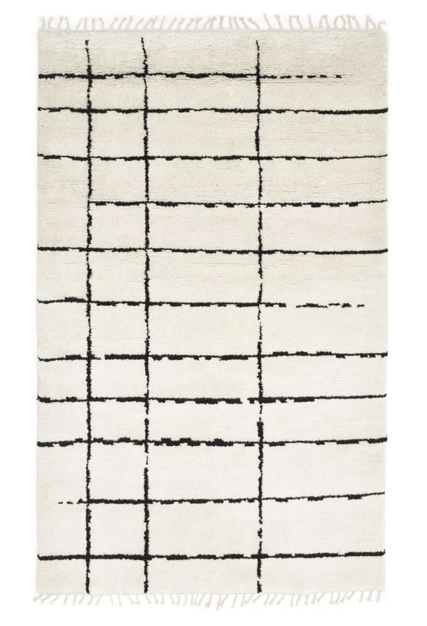 Handmade Moroccan Bohemian Ivory Area Rug 9 x 12