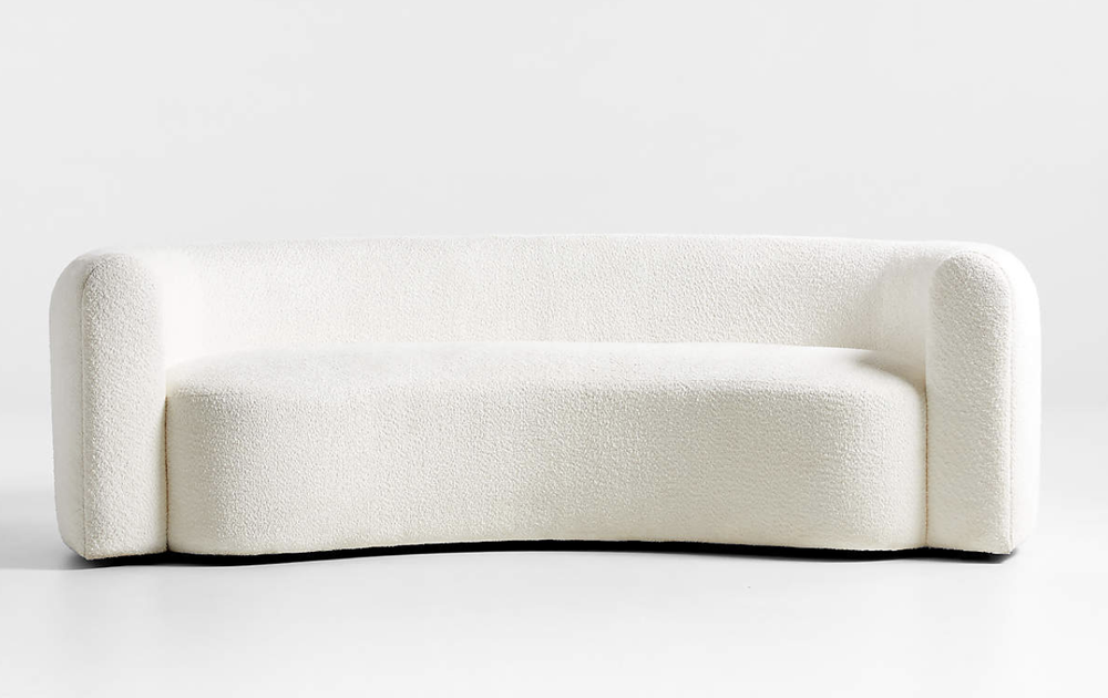 Hugger Curved Boucle Sofa by Leanne Ford