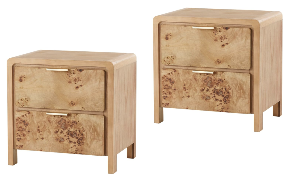 Farmhouse Nightstand with Drawer, Set of 2