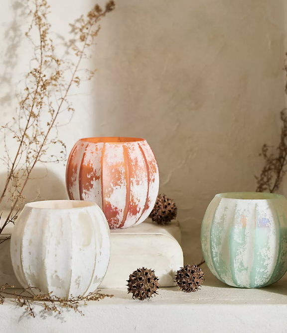 Glass Pumpkin Candle