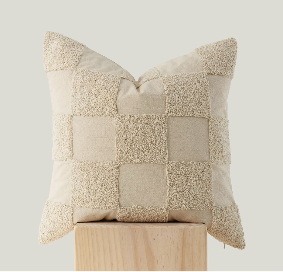 Cotton Checkered Throw Pillow Covers