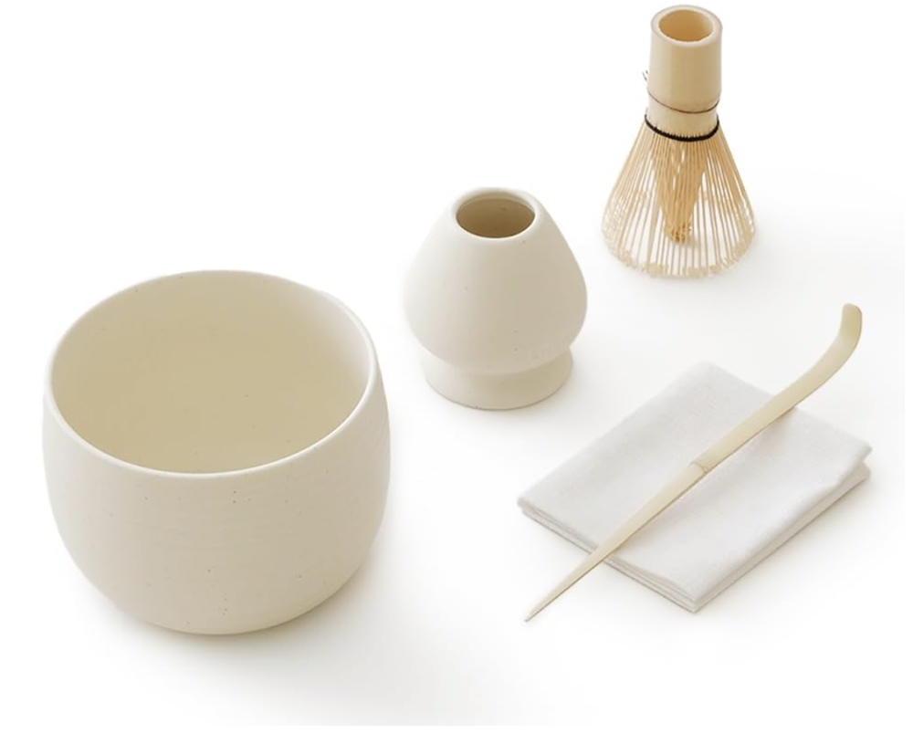  Matcha Whisk Set, Ceramic Matcha Bowl &amp; Whisk Holder
