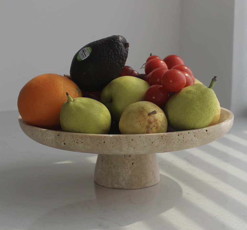  Natural Travertine Fruit Bowl