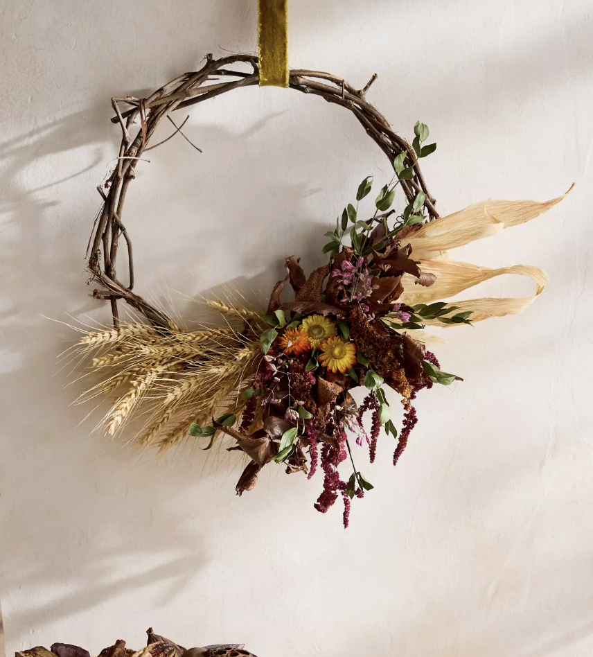 Right Side Hand Autumn Fields Wreath