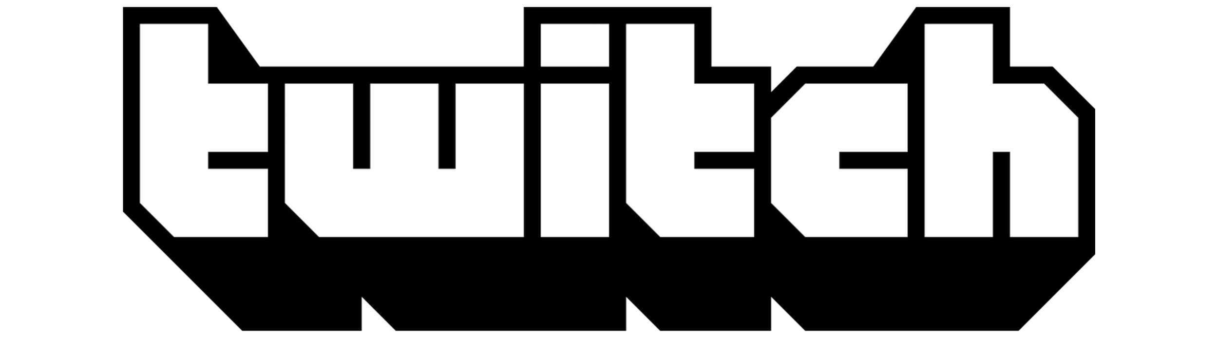 Black vectorized logo for the Twitch brand.