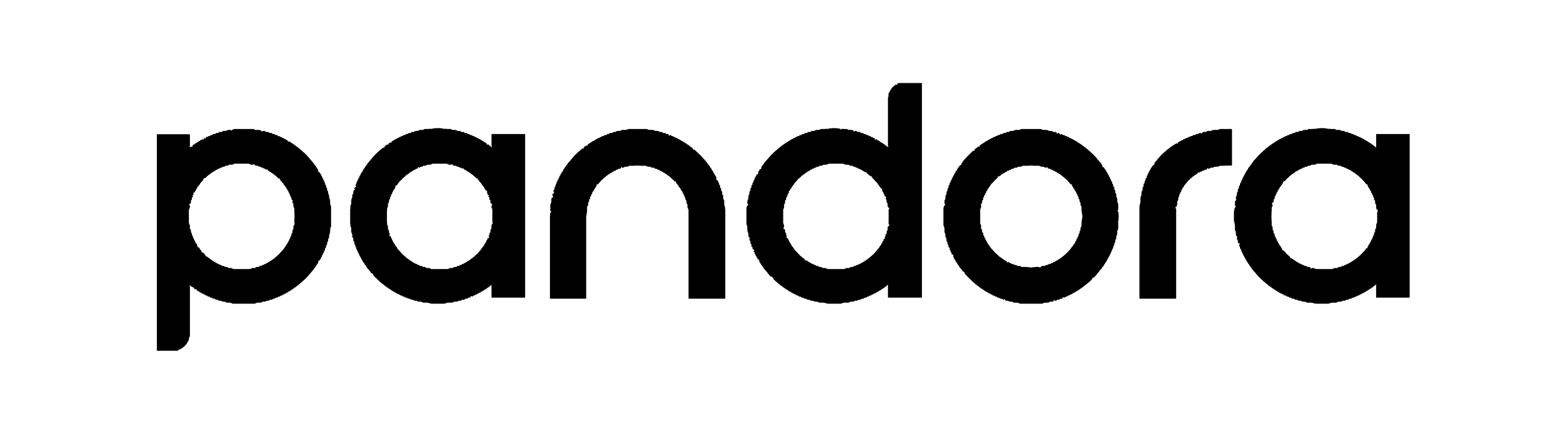 Black vectorized logo for the Pandora brand.