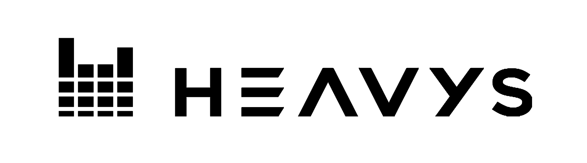Black vectorized logo for the HEAVYS headphone brand.
