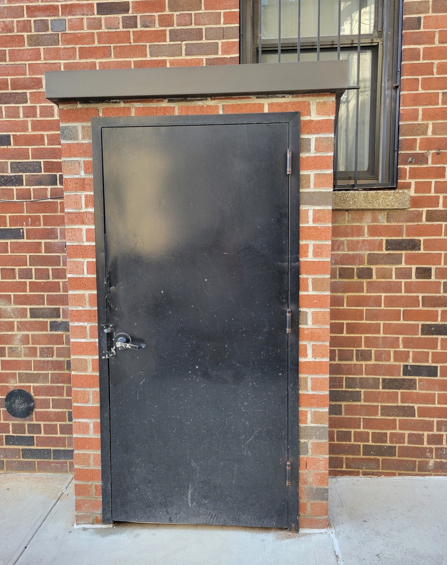 door in front of window