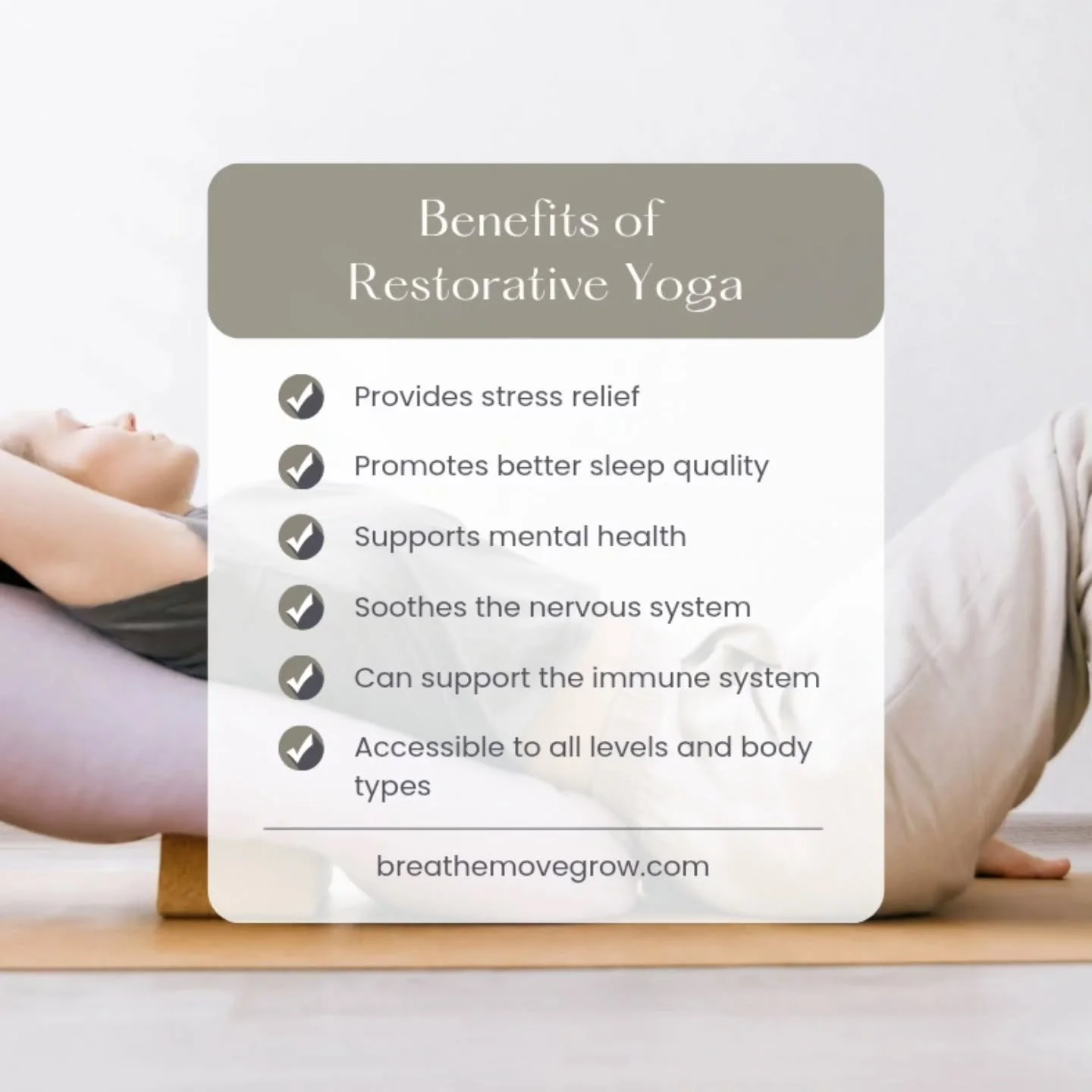 Our monthly Restorative Yoga &amp; Reiki class is coming up this Monday, at 7p ✨️

Slowing 👏 Down 👏 Is good 👏 For you! And this class is slooww 🐌

If you could use a calm, quiet evening of supported yoga and gentle Reiki energy, get signed up now