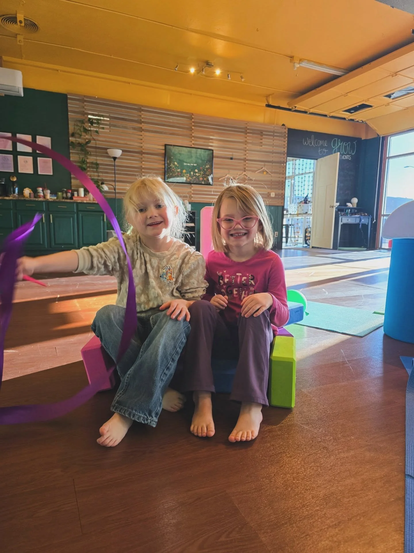 Just 2 BFFs, chillin' on their yoga throne 😎

We get LOTS of use out of our yoga blocks over here, from building, to balance, to clean up competitions 😂