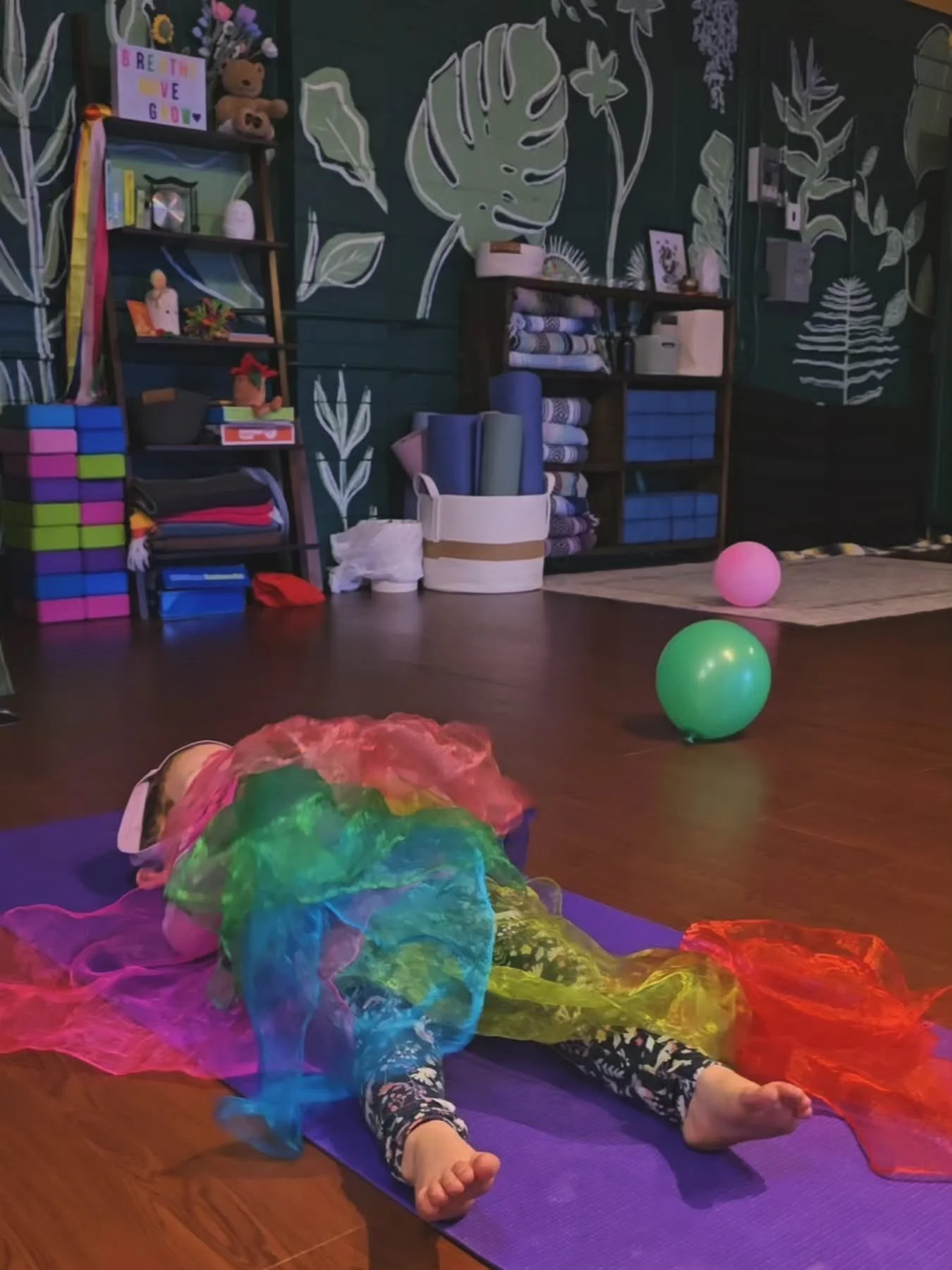 I know it doesn't always seem like it, but kids love to rest 😴

Sometimes it's even their favorite part of class 💙

They may have been totally bananas 5 minutes ago. 

They may be trying to hold in some giggles.

They may be blanketed in rainbow sc
