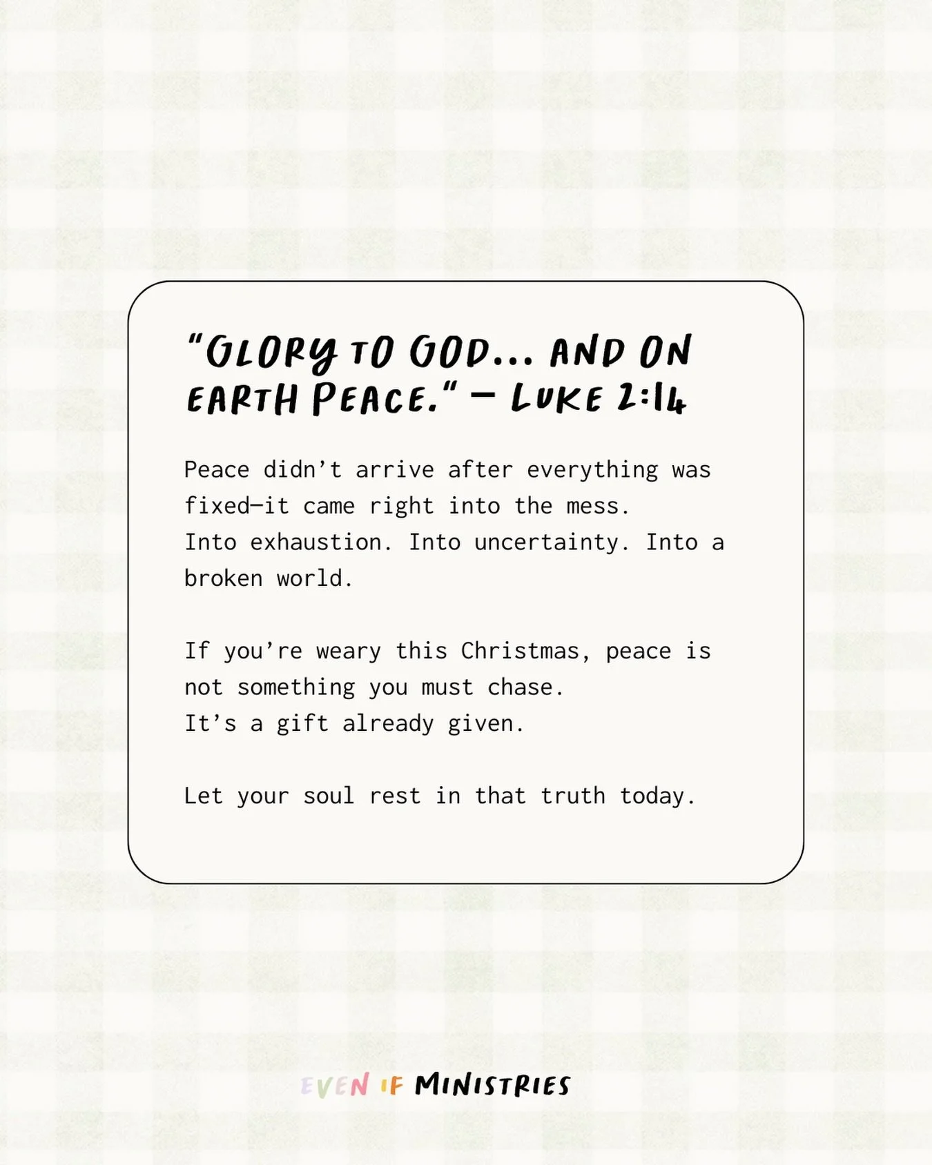 Peace is a gift!✨All you have to do is accept it. 

#disabledcommunity #disability #chronicpain #christmas #biblestudy