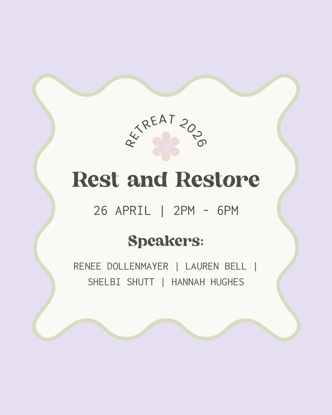 Rest + Restore is almost here!

We&rsquo;ll worship together, hear life-giving messages, pray, and create room for true rest &mdash; the kind that restores your heart. 🤍

Save your spot + invite a friend who needs this.
🌸Retreat 2026: Rest + Restor