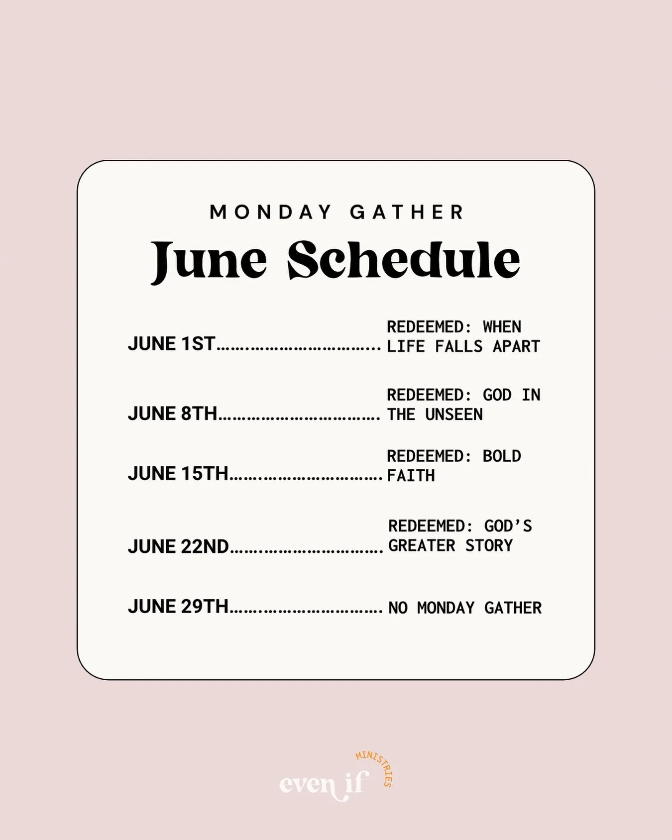 Happy June!!!☀️

This month @reneedollenmayer is leading us through a brand new series based on the story of Ruth! We&rsquo;ll dive into how the Lord used the pain and suffering in her life for good. 

🔗Join us for Monday Gather with the link in our