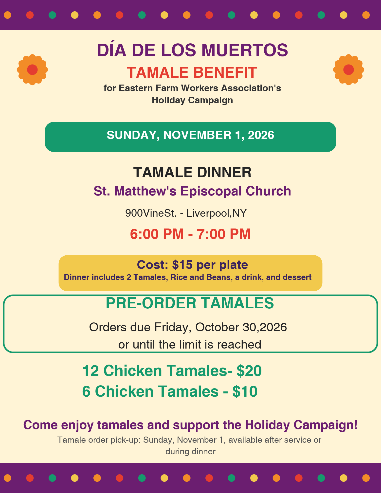 All Souls' Dinner Fundraiser 