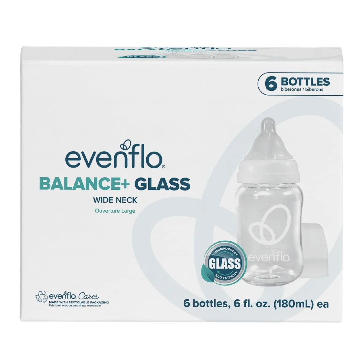 Evenflo Balance+ Glass Wide Neck Baby Bottles