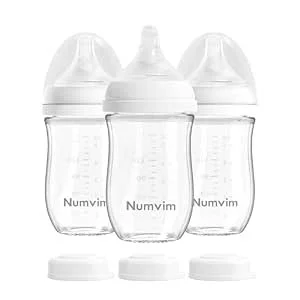 Numvim Natural Glass Baby Bottles Gentle &amp; Slow Flow