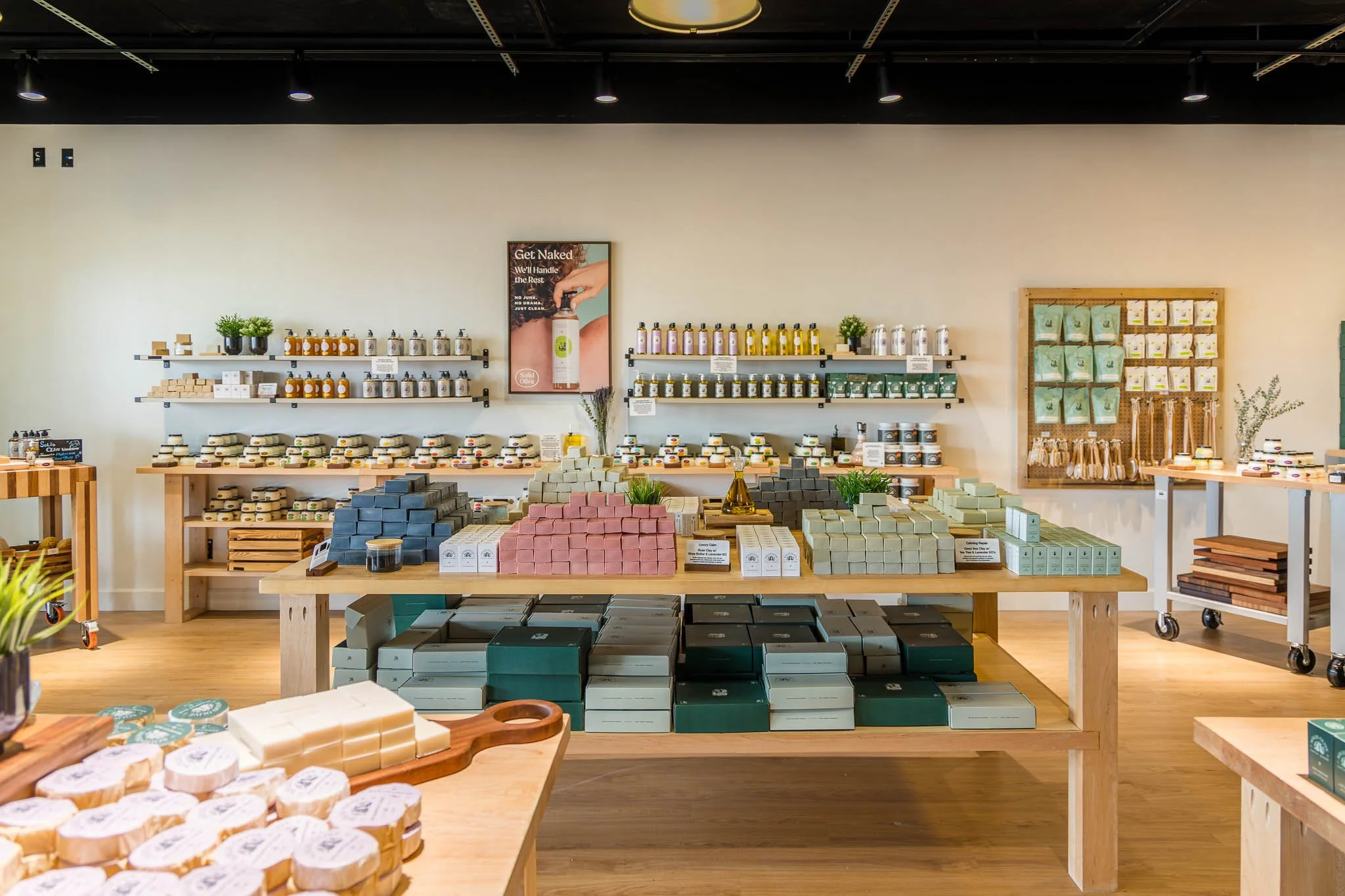 solid olive soap display in store