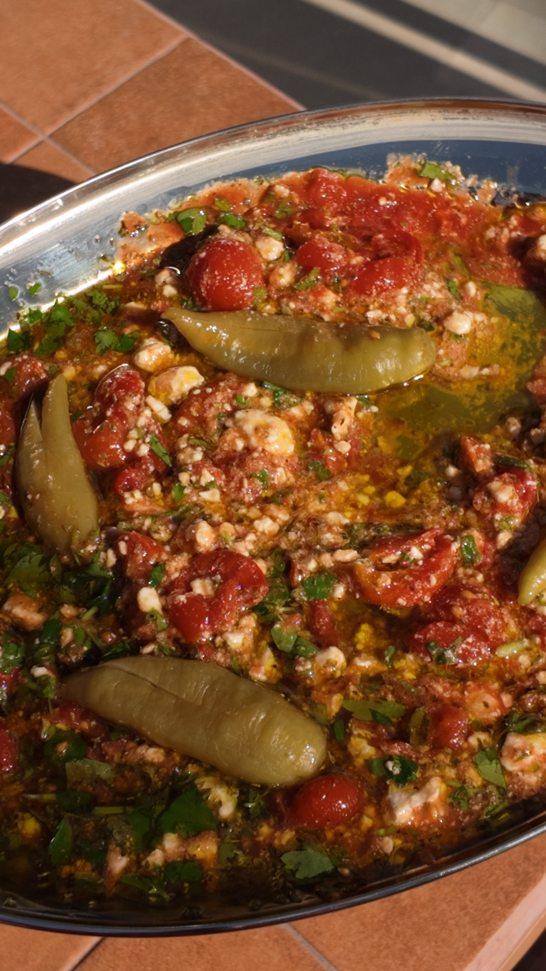 The bottom of a Greek Salad