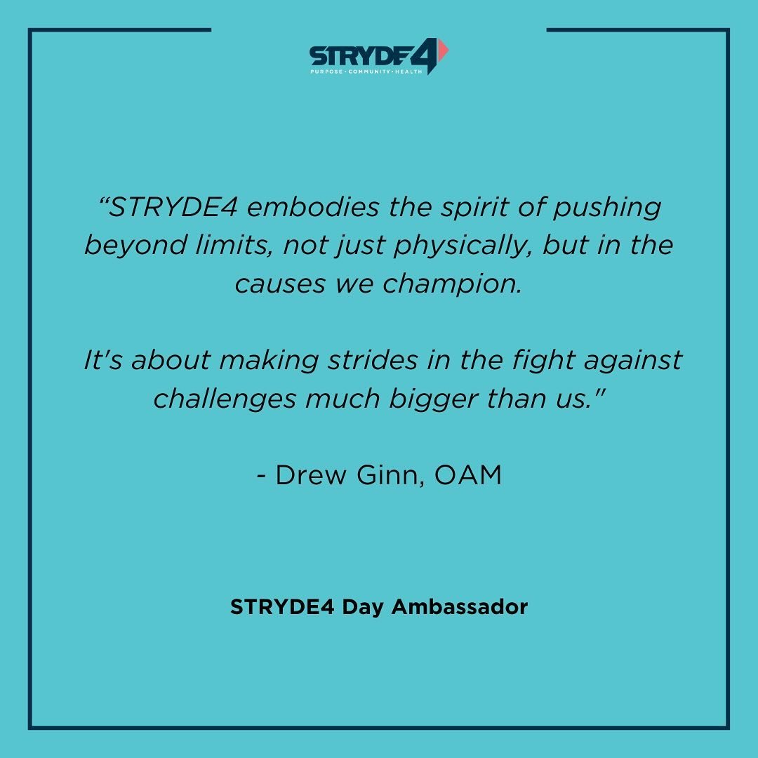 Meet @drewginn OAM, one of our incredible STRYDE4 Day ambassadors!  Drew is a triple Olympic gold medallist, member of the famous &lsquo;Oarsome foursome&rsquo; and all around great guy!

Drew is inspired to push his physical limits, in order to achi