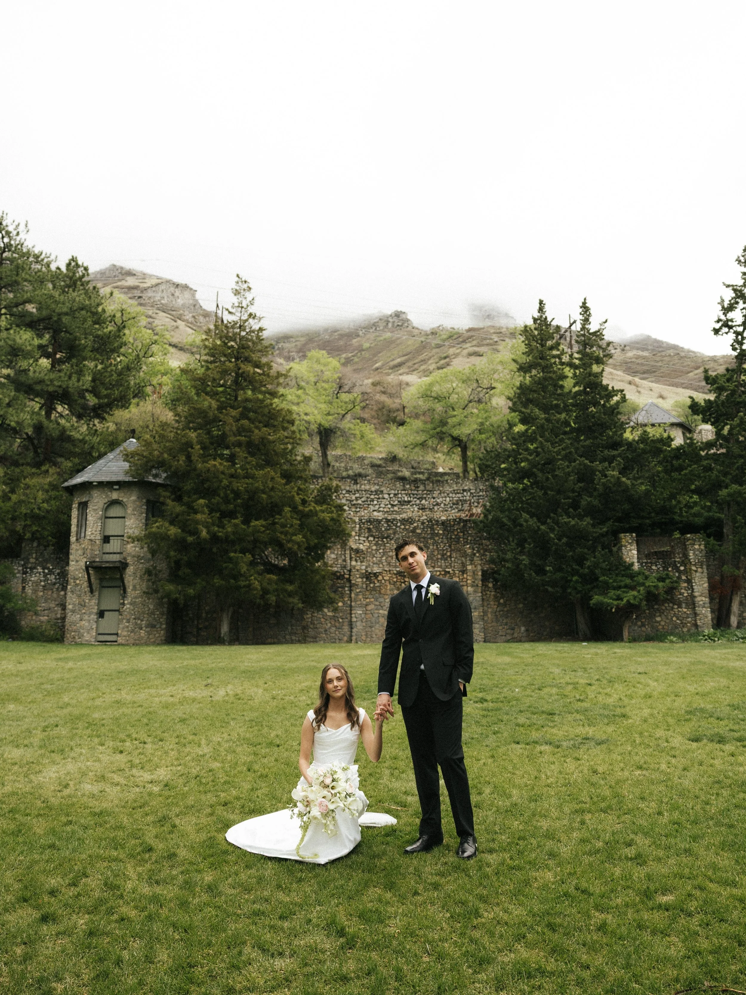 Somehow we took these during the only hour it wasn&rsquo;t raining this day, and it was perfect 🥲☁️💍🌳