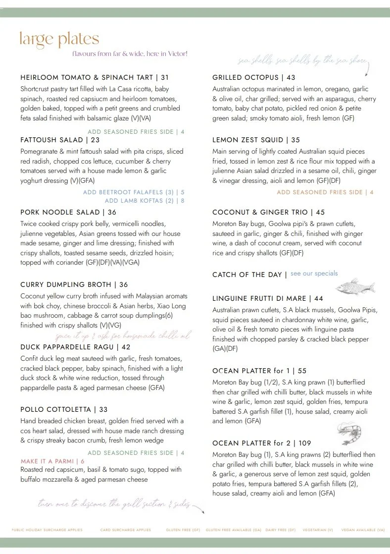 LUNCH & DINNER MENU — THE LARDER KITCHEN