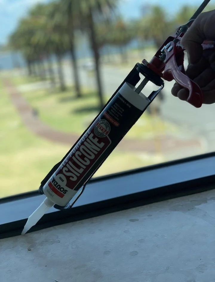 Silicone caulking for commercial office building