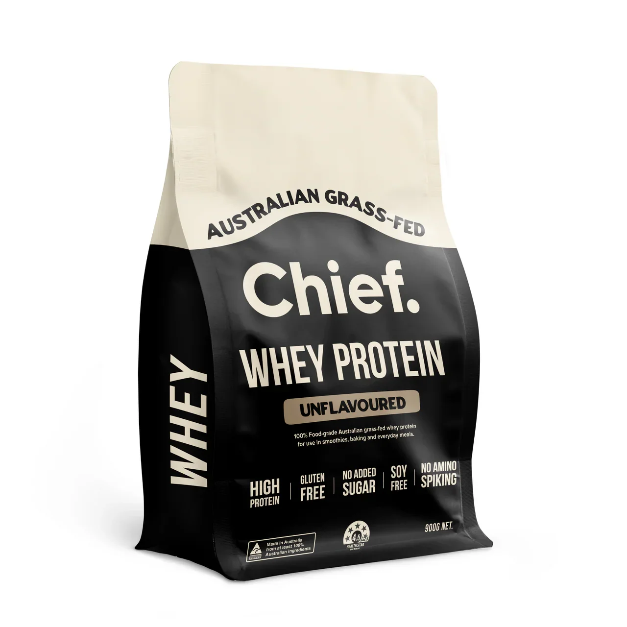 Chief Grass-fed Whey Protein Powder - Unflavoured (30 serves)