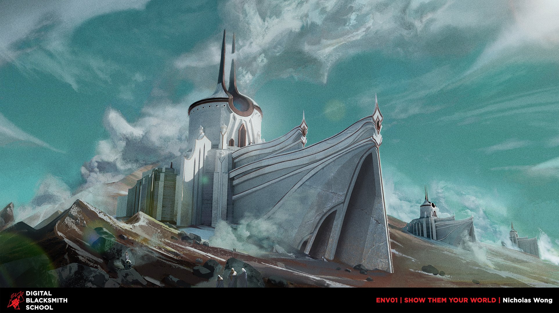 Student testimonial, student review, Siraj Fahkri, Digital Blacksmith School course, Digital Blacksmith School environment concept art course, instructor, nobullshitjustdesign, environment concept art course, student's work