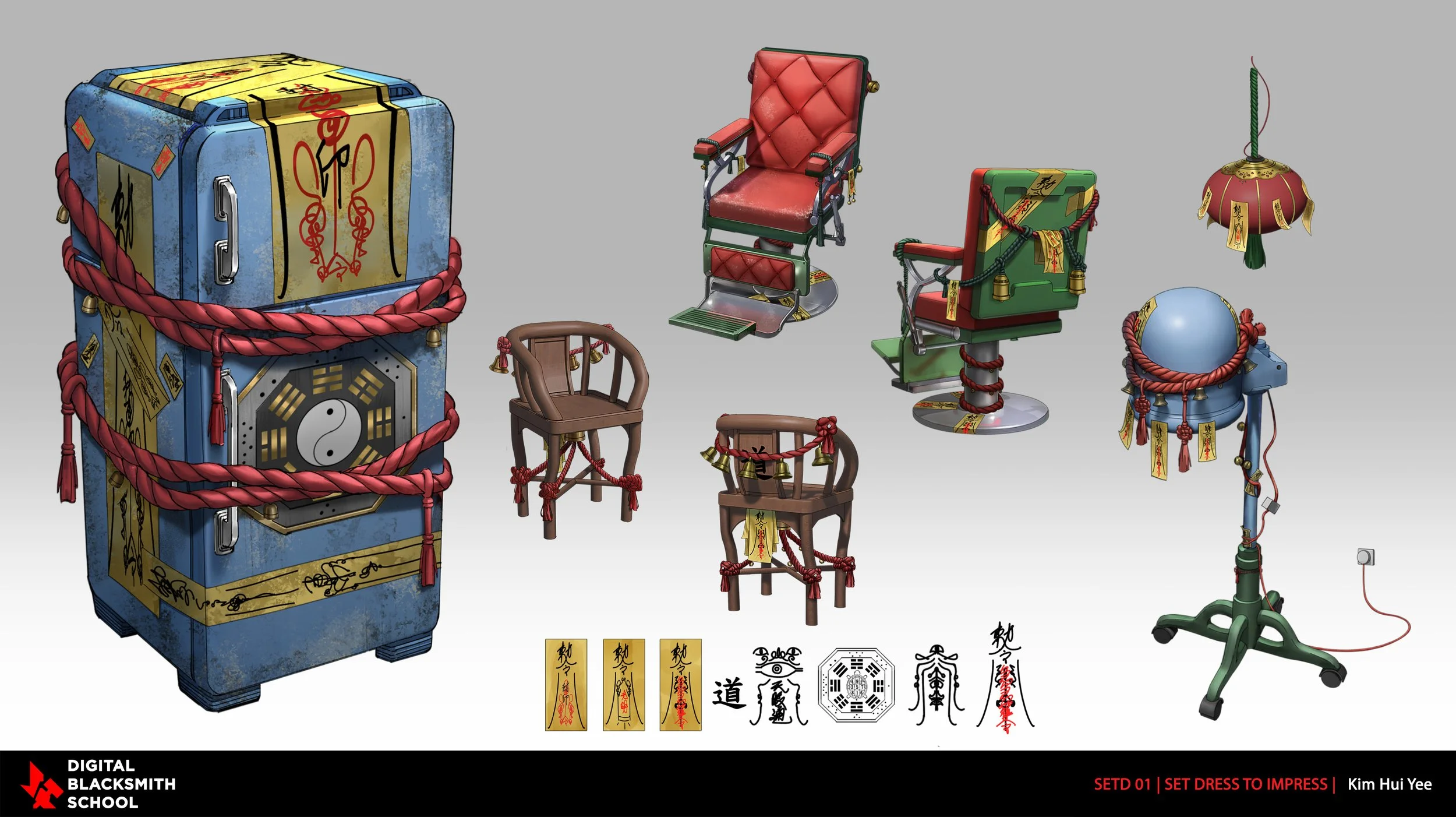 Kim Huiyee - The Echo Project, Digital Blacksmith School Set design, set dress to impress