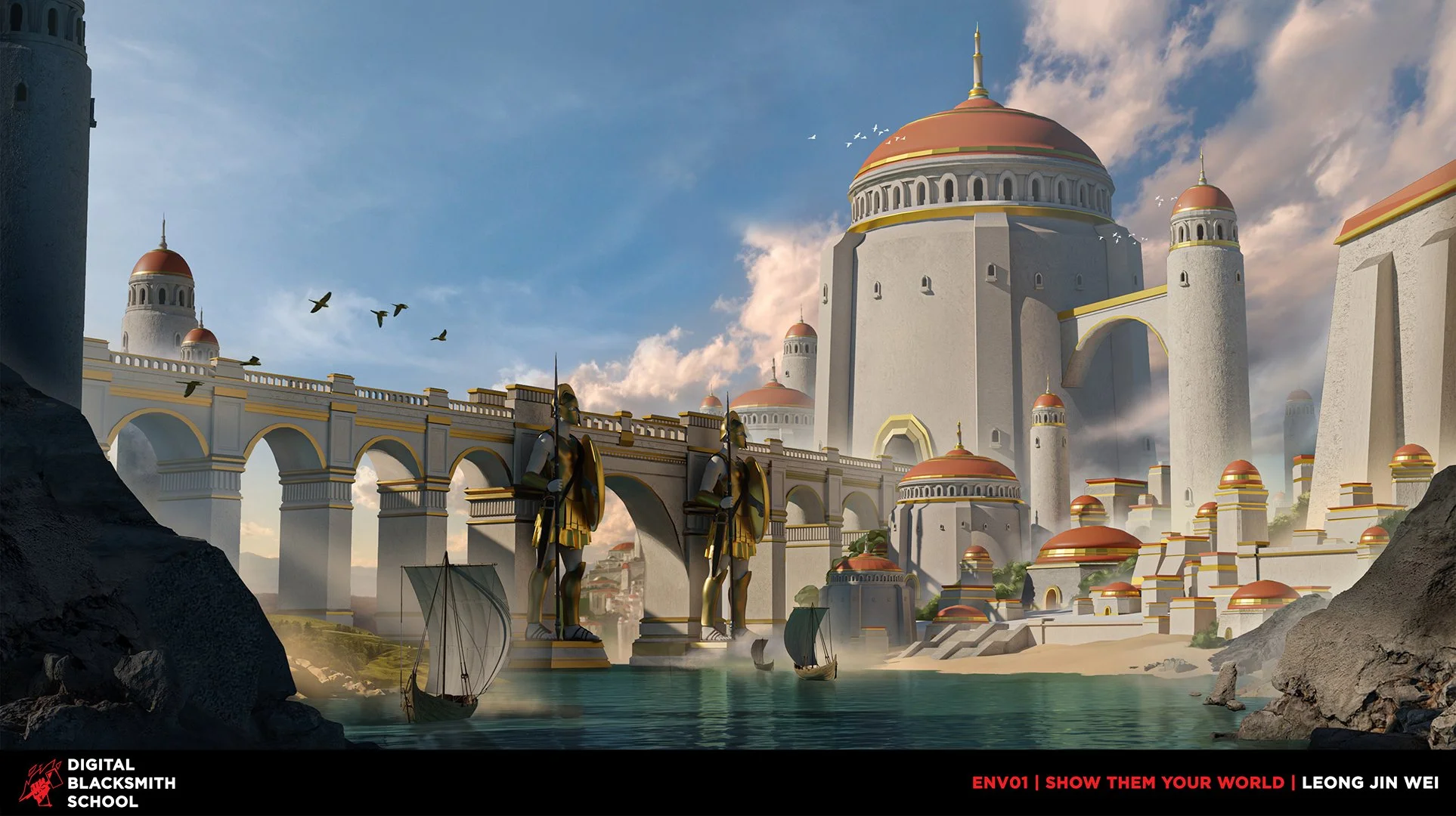 Student testimonial, student review, Siraj Fahkri, Digital Blacksmith School course, Digital Blacksmith School environment concept art course, instructor, nobullshitjustdesign, environment concept art course, student's work