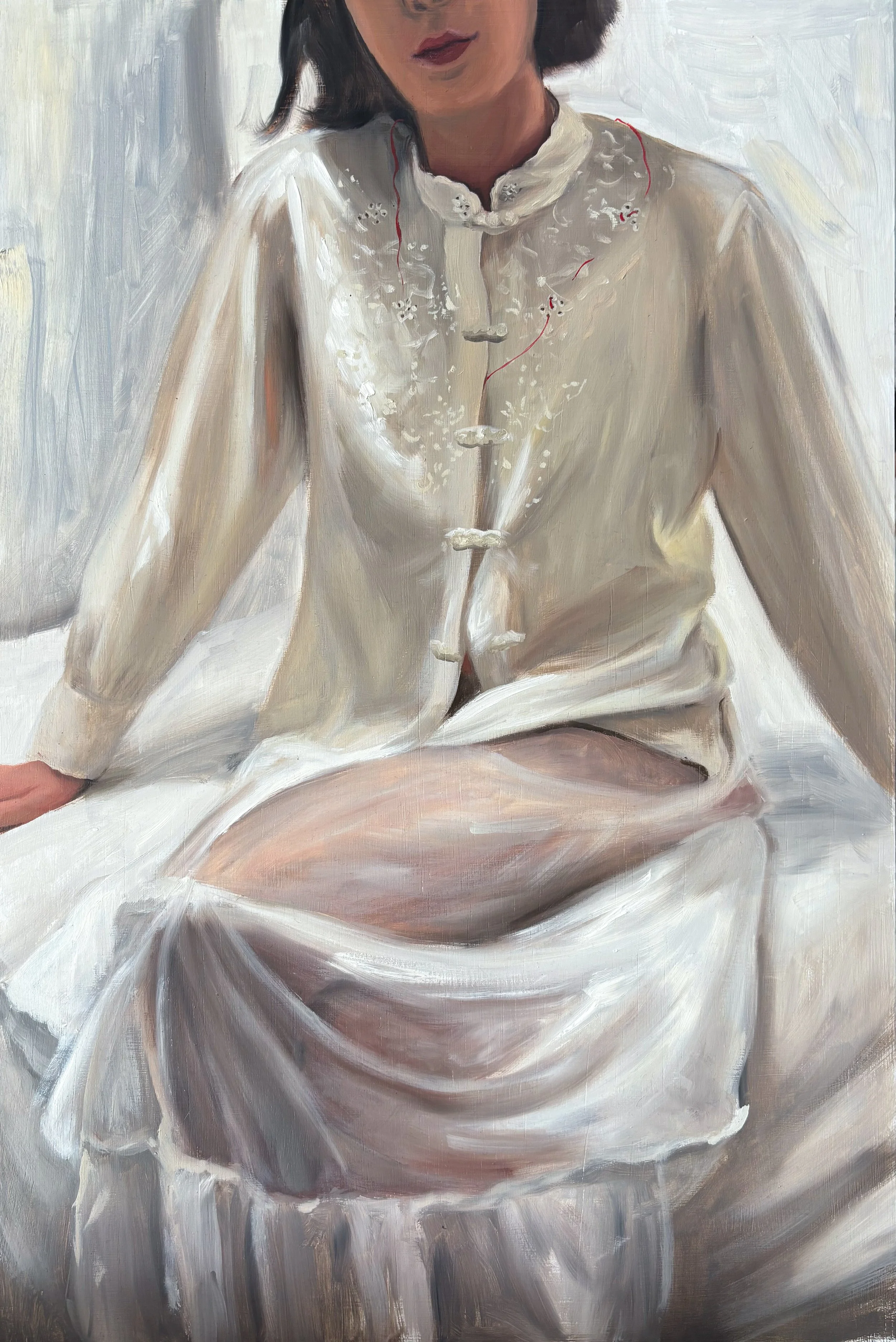 White on White, Oil on Wood, 60x40 cm