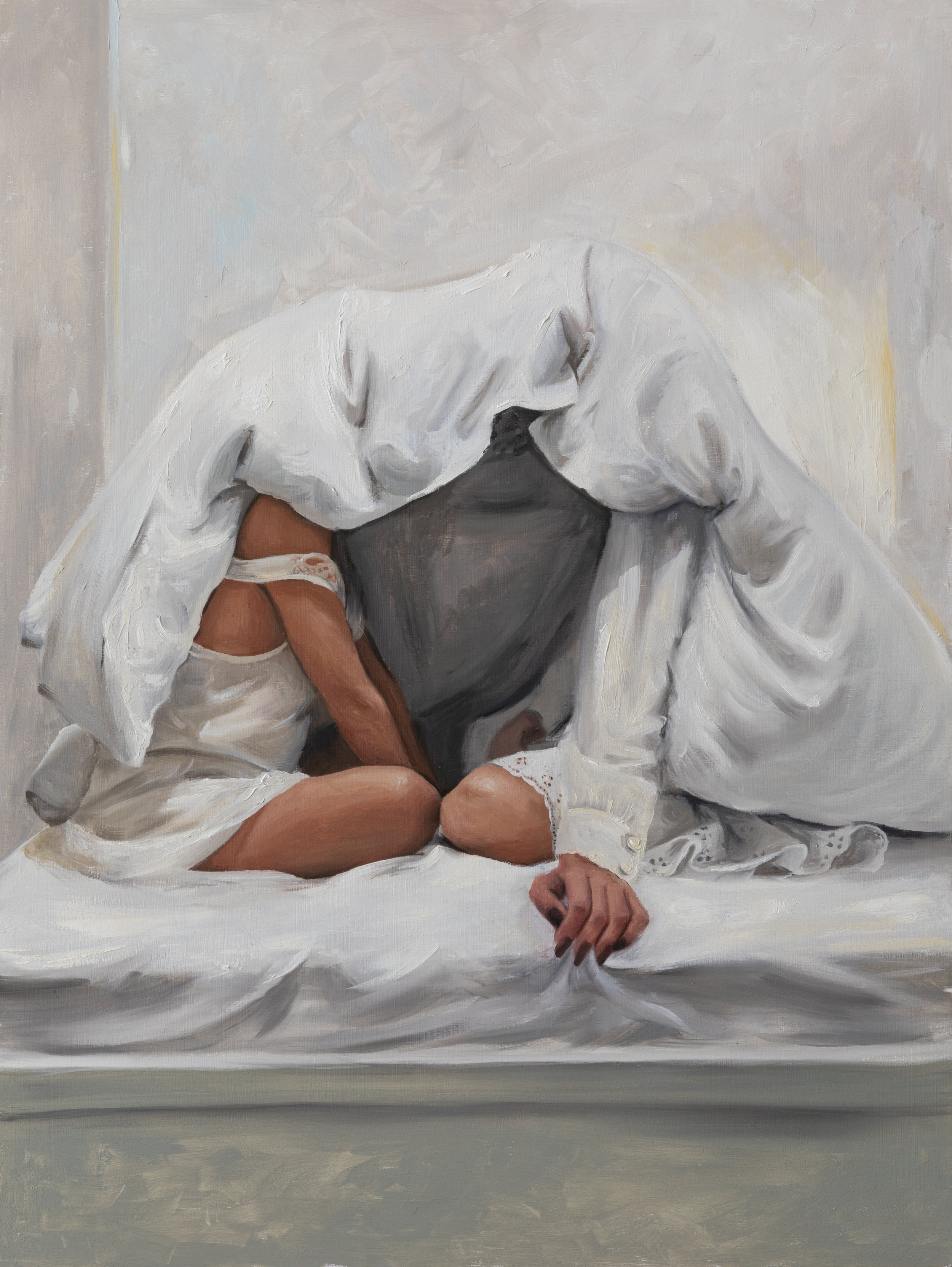A Manicure Being the Cheapest Option You’ve Come Up with to Keep Your Darkness at Bay, Oil on Wood, 65x40 cm
