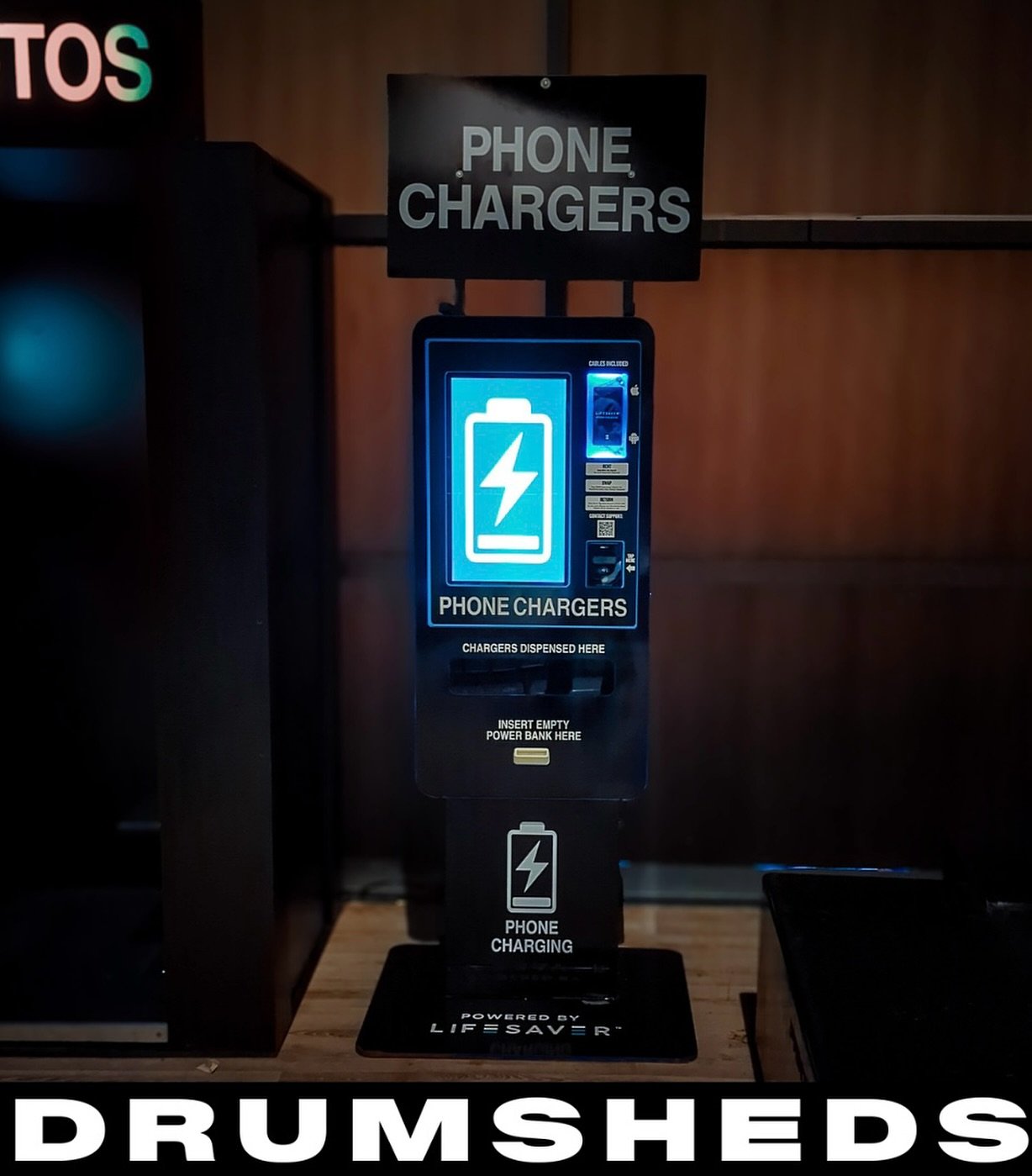 Stay fully charged when you head to @drumsheds ! Use our machines to BUY, RENT or SWAP!
#powerforgood #powerforall #lifesaverpower #phonecharger #portablecharger