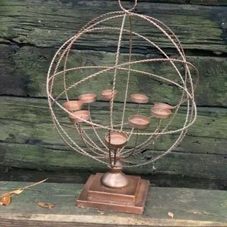 Copper Orb Tea Light Holder