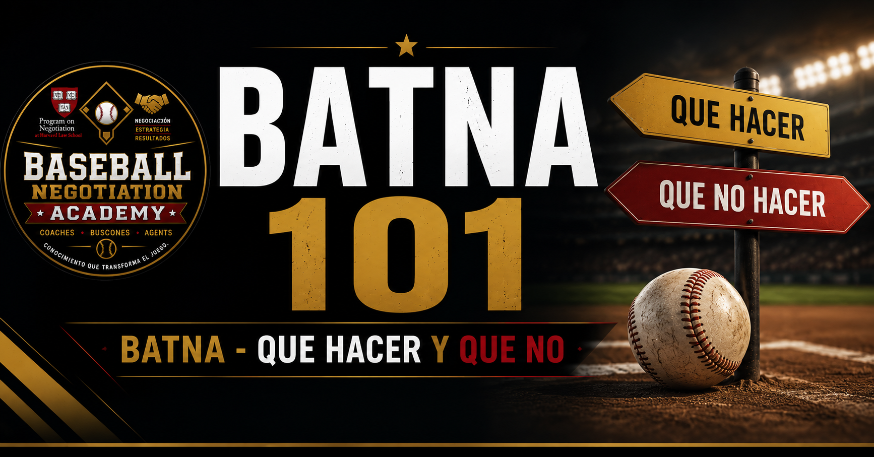 BATNA 101

BATNA: Qué hacer y qué NO hacer durante una negociación de béisbol