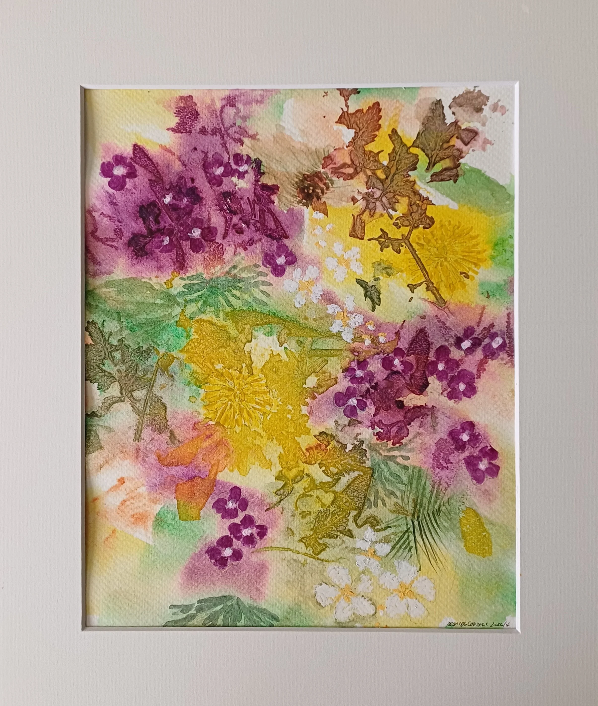 "windfall treasures"   14 x 11" £100
painted after a walk through the local park after a windy day.  The beautiful treasure that lies broken and unseeen, captured here.