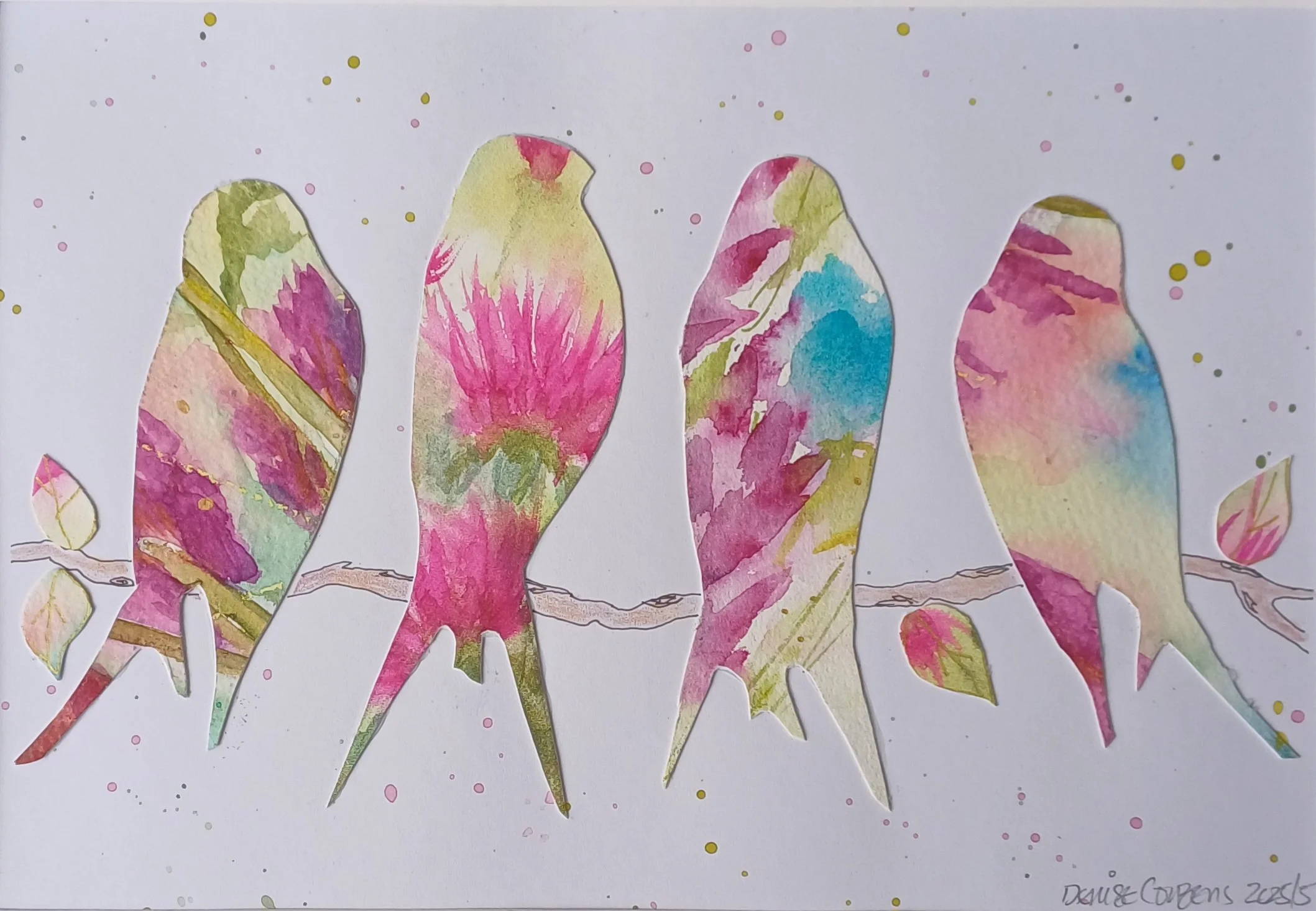 Collage  Birds on a branch
10x12" £38.00  SOLD