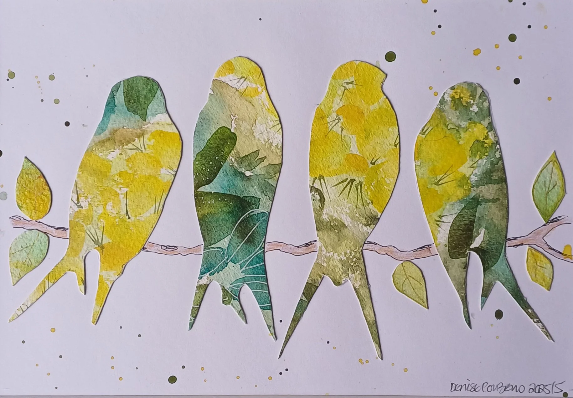 Collage of birds on a branch
10x12" £38.00   SOLD