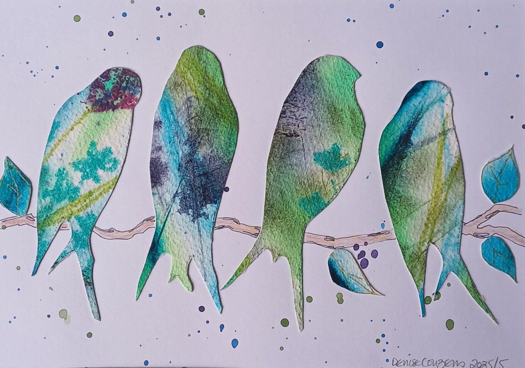 Collage of Birds on a branch
10x12" £38.00 SOLD
