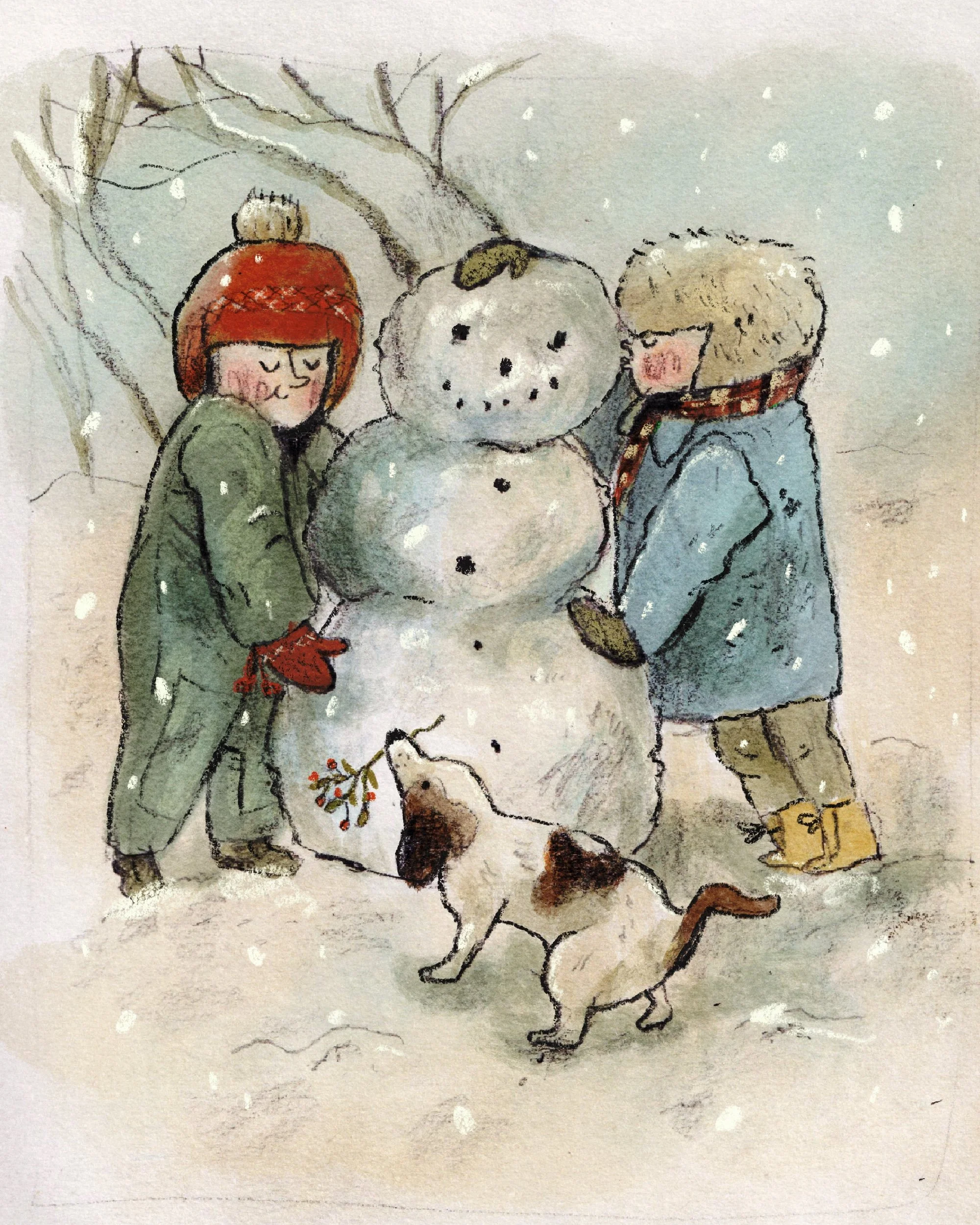 snowman_kisses_illustration_majastahle.JPG