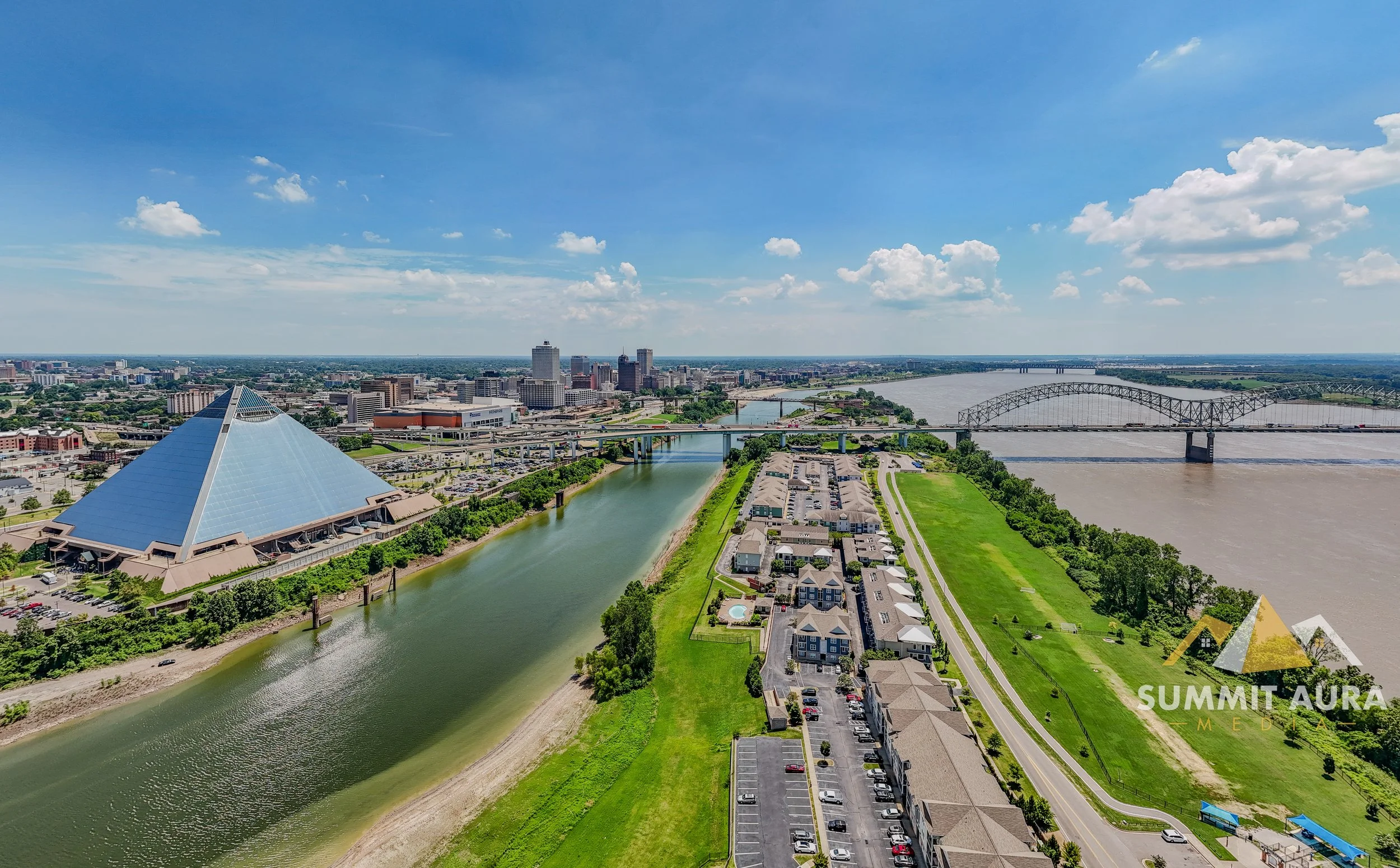 Memphis, Tennessee Skyline. Drone Photography for real estate.