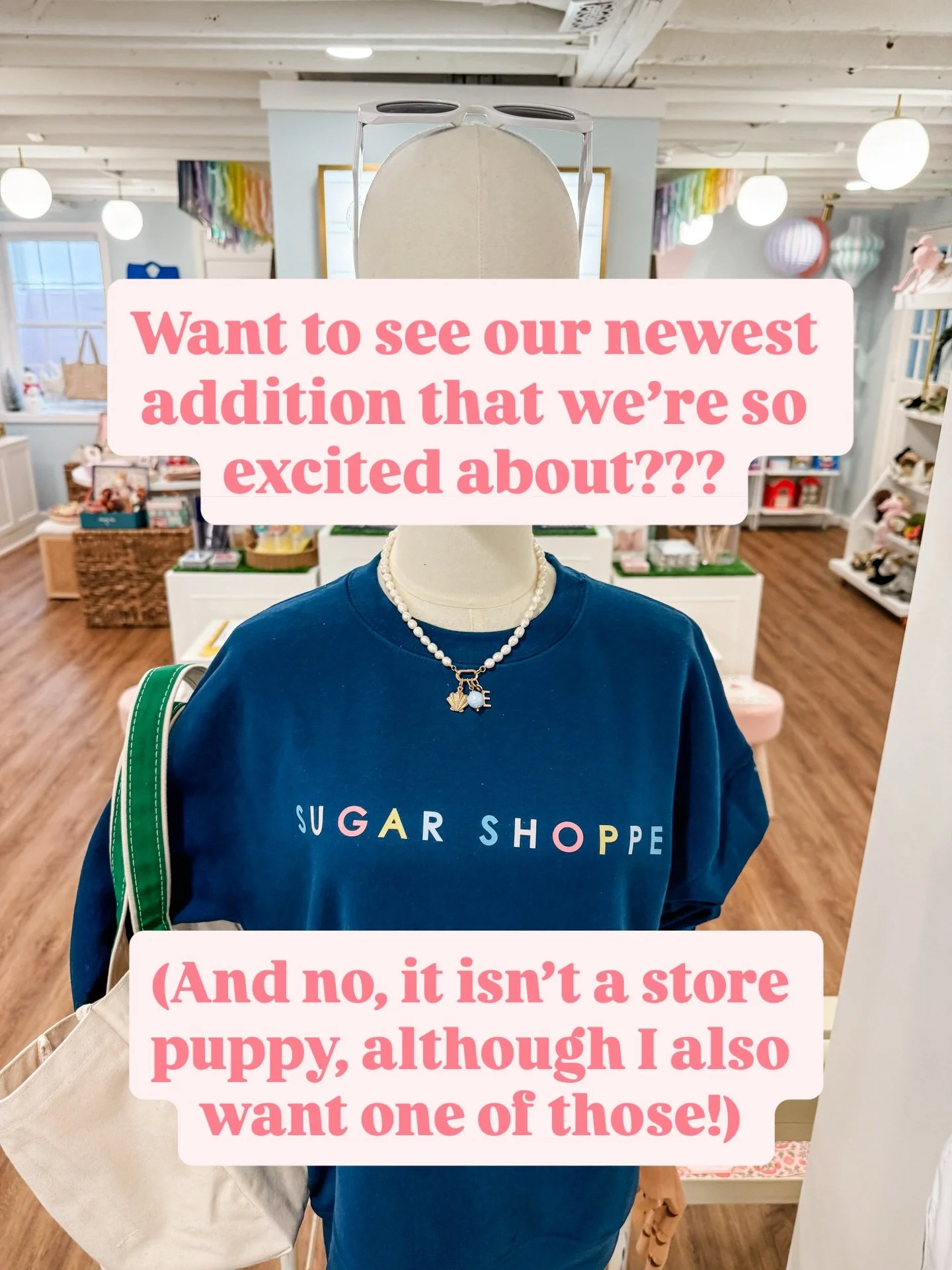 We&rsquo;re so excited to make personalized necklaces and bracelets at the shop! Cece has already requested a soccer and lacrosse themed bracelet, and I&rsquo;ve put together my own favorite combo for our Sugar Shoppe mannequin. Whether you&rsquo;re 