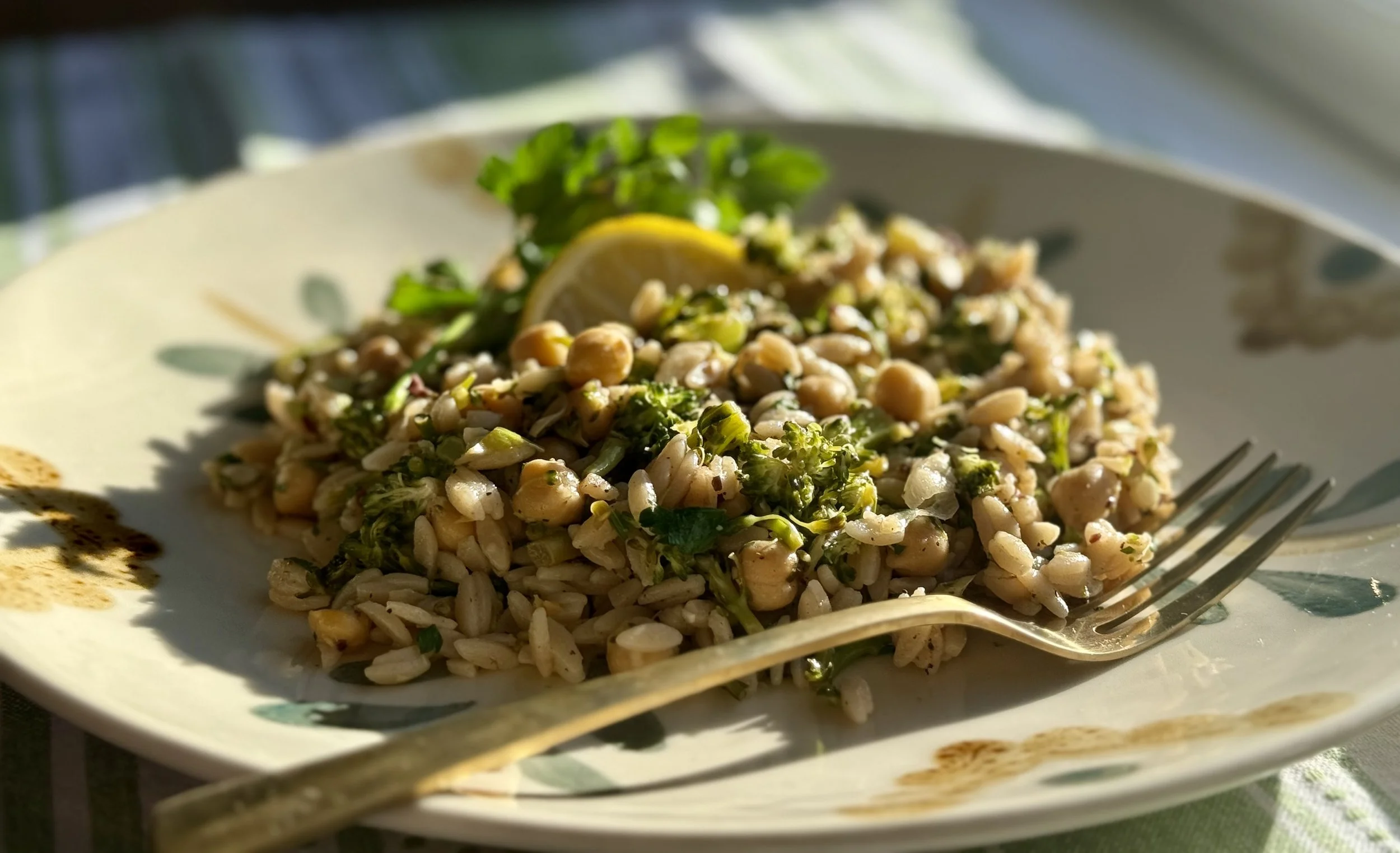 Broccolini Chickpea Orzo Bowl (Gluten-free option available)