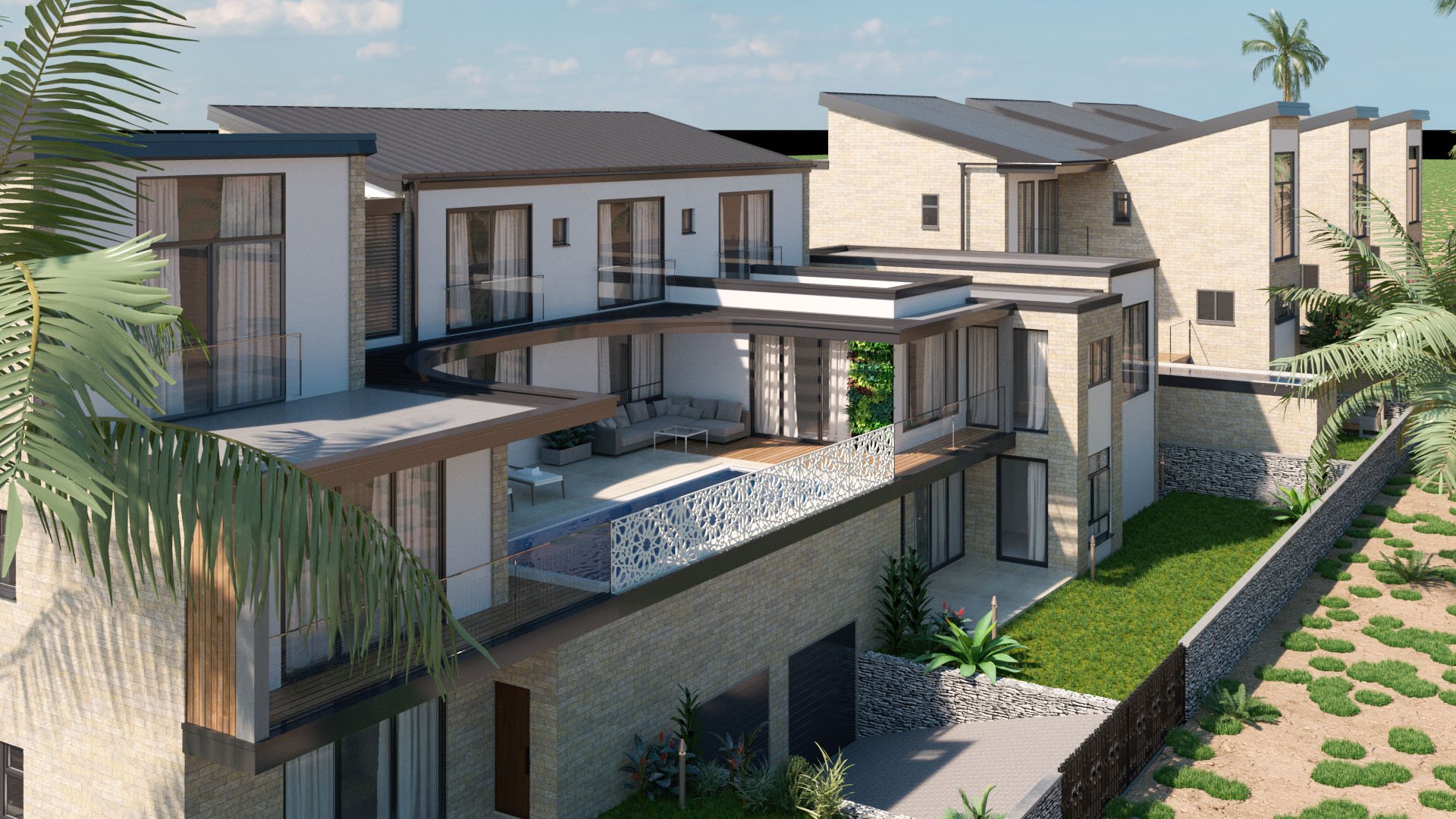 Close up 3D drawing of main property