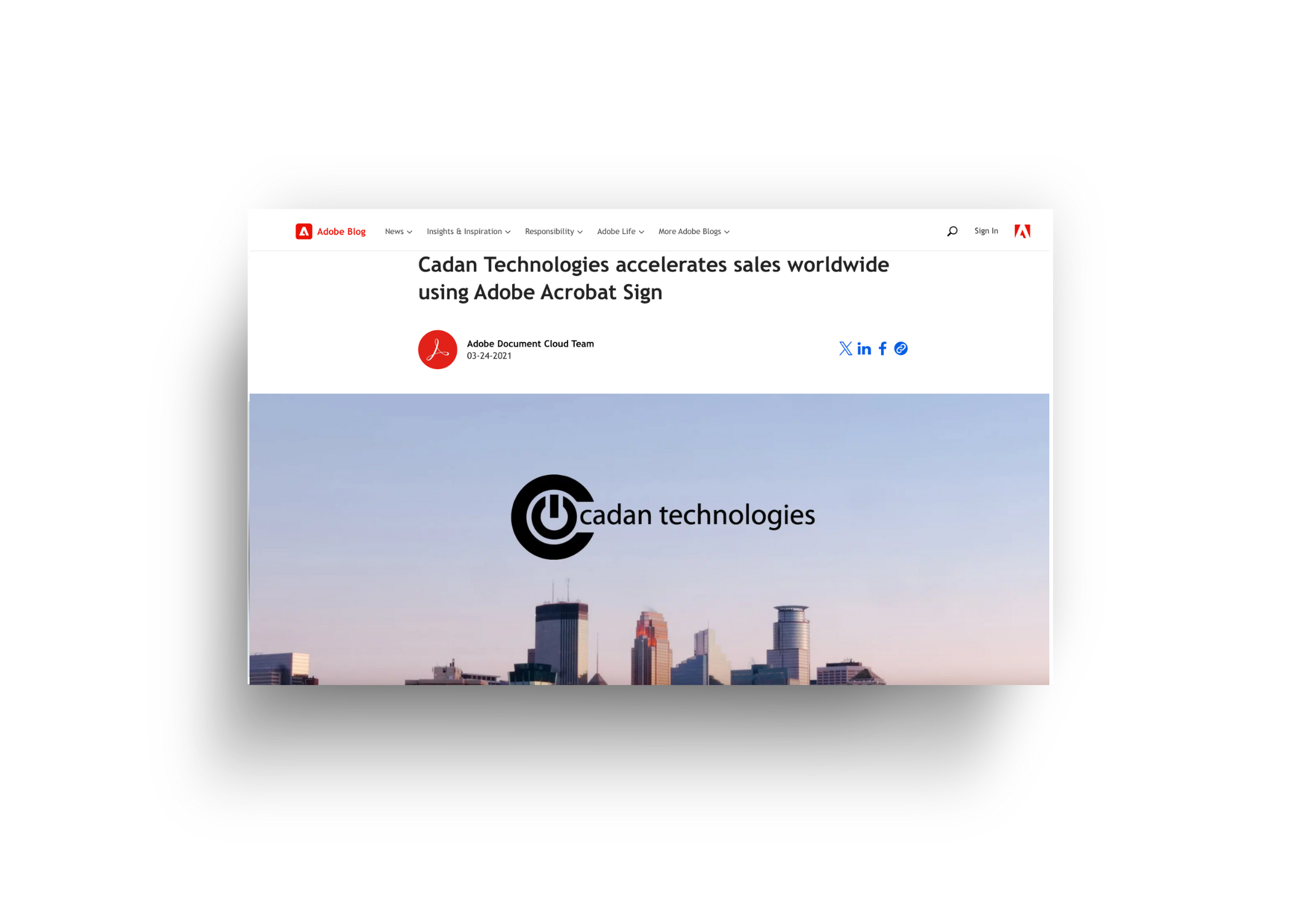 Cadan Technologies accelerates sales worldwide using Adobe Acrobat Sign